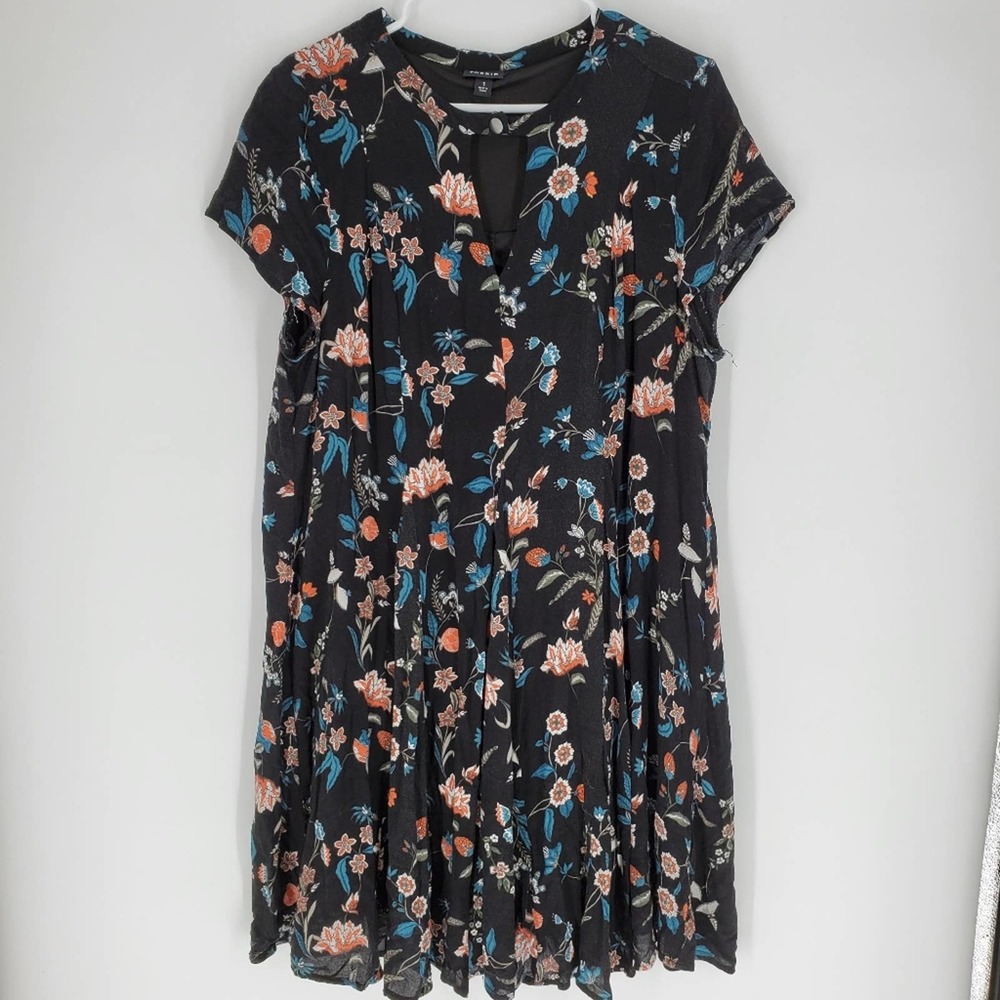 Torrid floral black dress 1 pink flowers summer xl